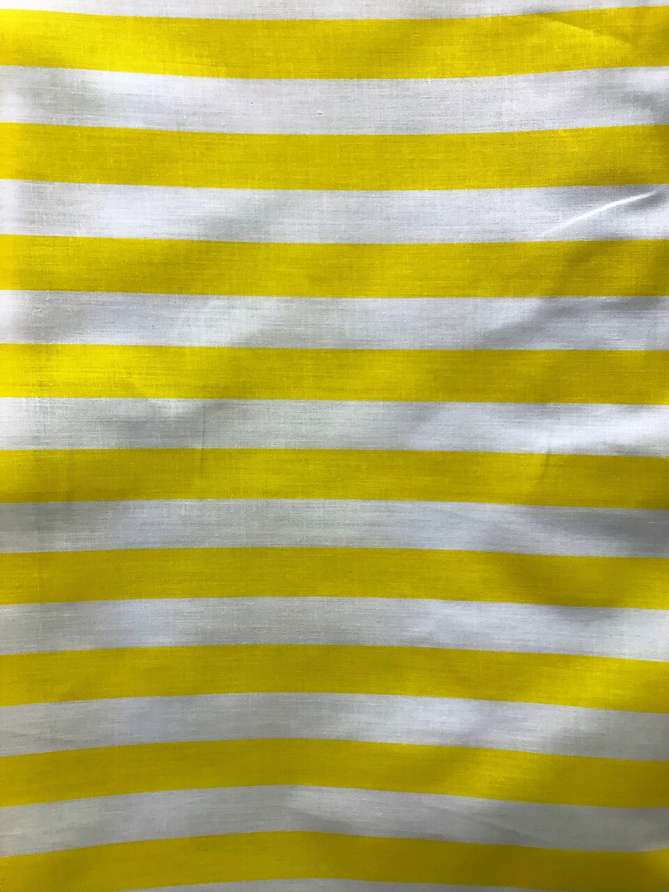 1 Yard Yellow And White 1 Inch Stripe Poly Cotton Fabric Horizontal Pattern For Crafts Decor 59/60 Inch Wide